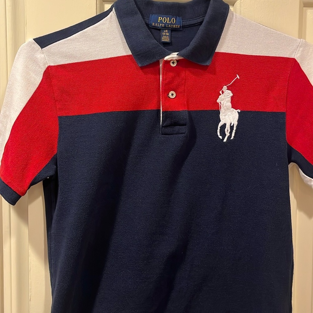 Red and Navy. Ralph Lauren Polo Shirt. Boys 14 16 Large